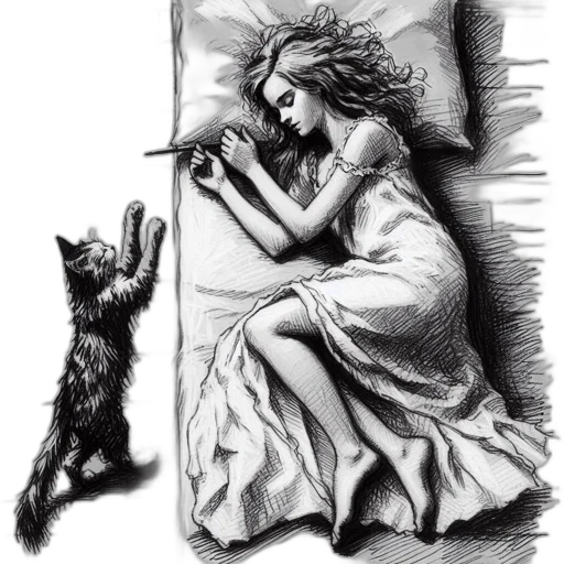 animal, creature, pencil sketch, photorealistic transparent PNG cut-out
