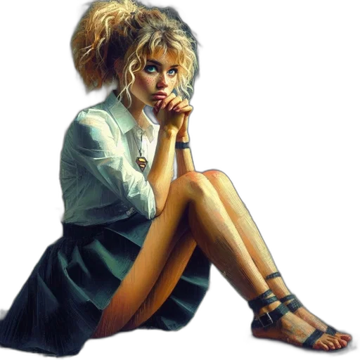 dress, face, jewelry, photorealistic transparent PNG cut-out