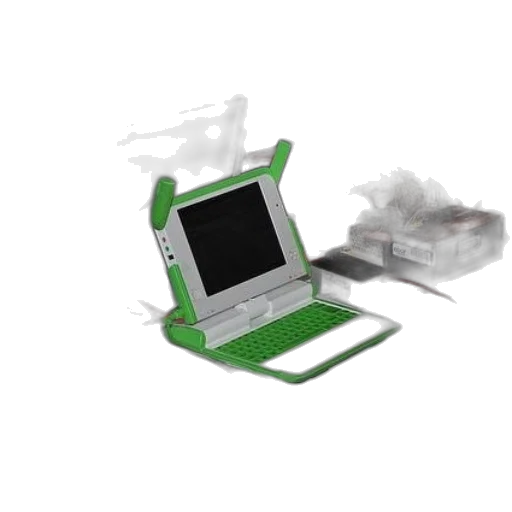 robot, 3d render, green, laptop transparent PNG cut-out
