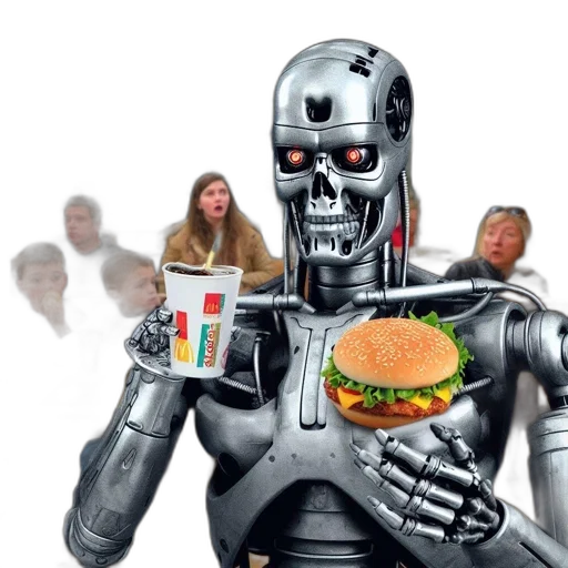 robot, food, concept art, 3d render transparent PNG cut-out