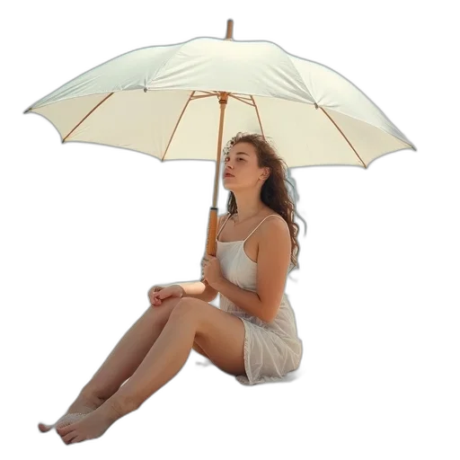 umbrella, dress, staff, hat transparent PNG cut-out