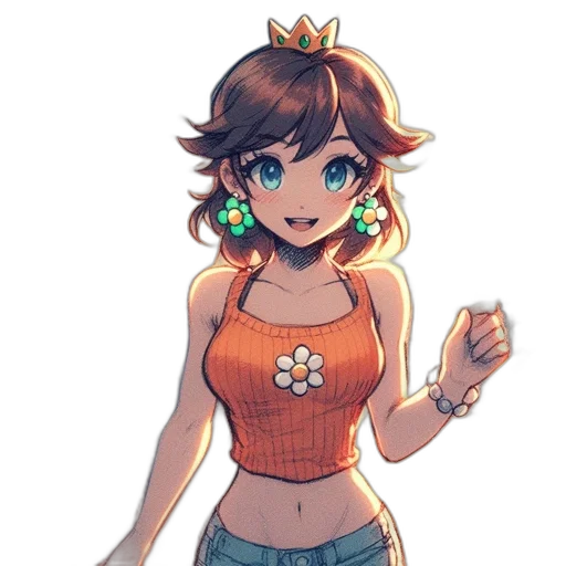 crown, dress, staff, flower transparent PNG cut-out