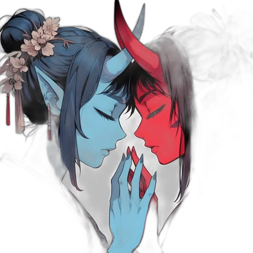 mask, concept art, anime, watercolor transparent PNG cut-out