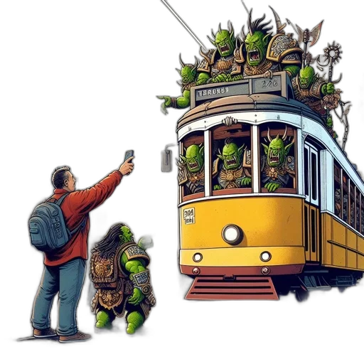 robot, animal, tree, staff transparent PNG cut-out