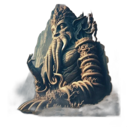 dragon, creature, mask, crown transparent PNG cut-out