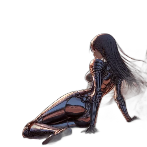 hair, dress, sword, creature transparent PNG cut-out