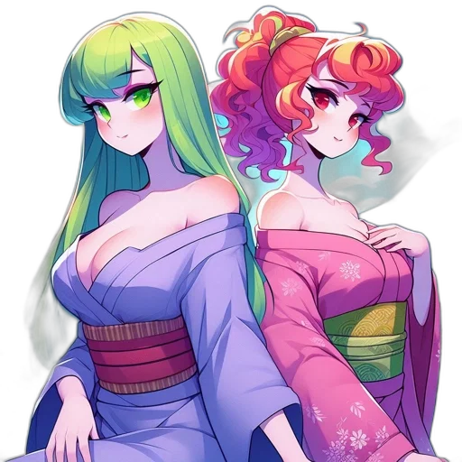 dress, staff, anime, vaporwave transparent PNG cut-out
