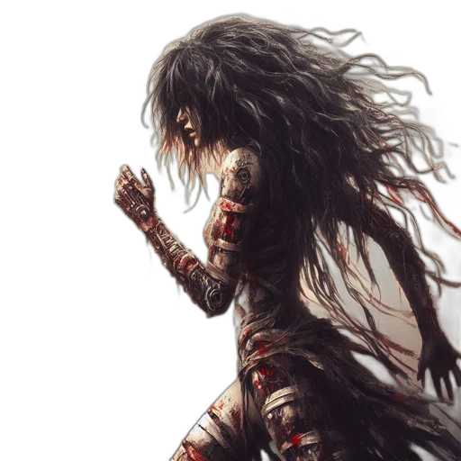 hair, comic book art, fantasy art, concept art transparent PNG cut-out