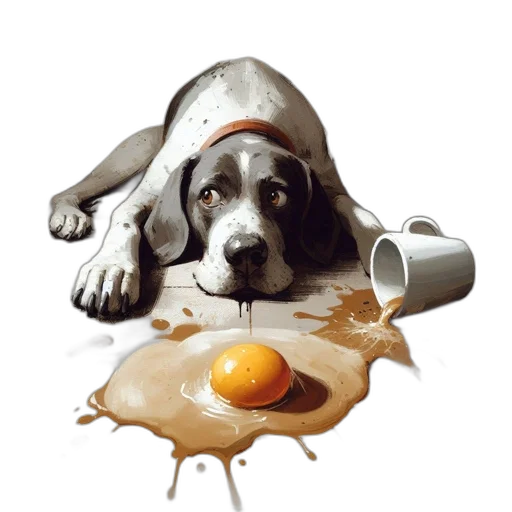 food, animal, photorealistic, oil painting transparent PNG cut-out