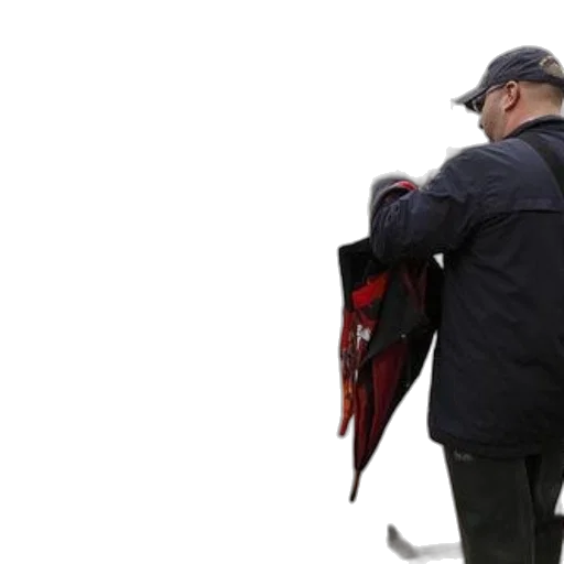 jacket, staff, umbrella, hat transparent PNG cut-out