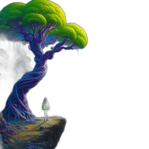 tree, fantasy art, concept art, watercolor transparent PNG cut-out