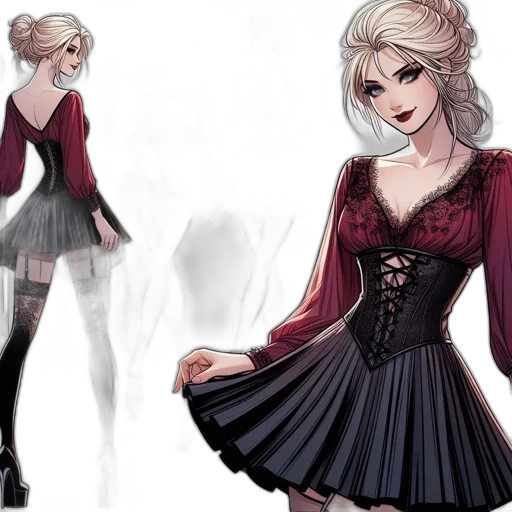dress, concept art, fantasy art, comic book art transparent PNG cut-out
