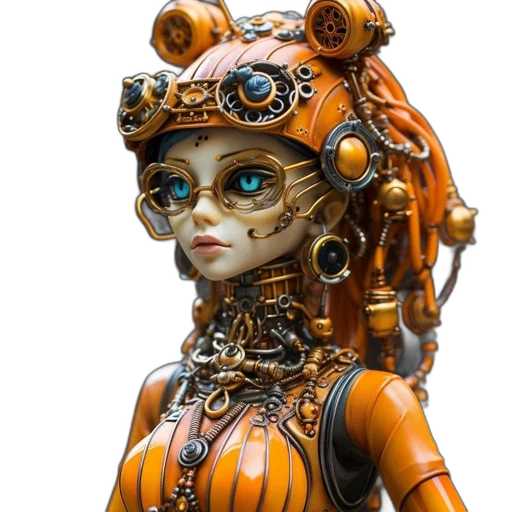 robot, cyberpunk, concept art, 3d render transparent PNG cut-out