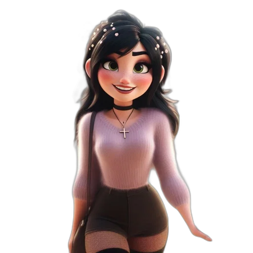 dress, jewelry, staff, 3d render transparent PNG cut-out
