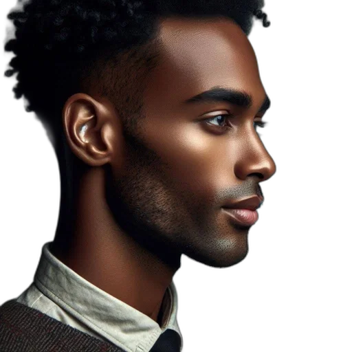 hair, face, jacket, crown transparent PNG cut-out