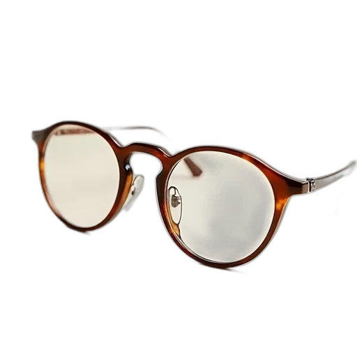 pair, round, brown-framed, glasses transparent PNG cut-out