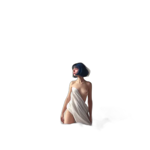 dress, hat, hair, creature transparent PNG cut-out