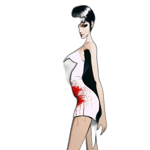 dress, concept art, cartoon, comic book art transparent PNG cut-out