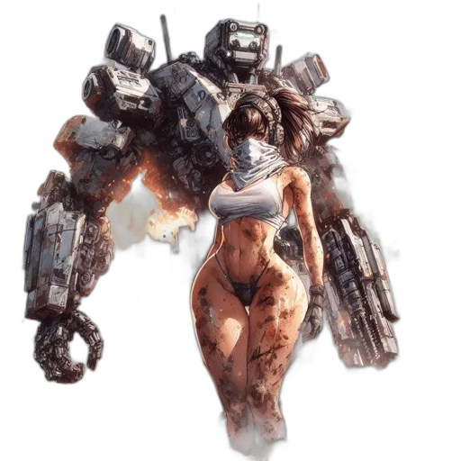 robot, weapon, concept art, fantasy art transparent PNG cut-out