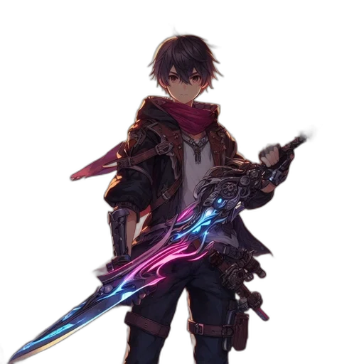 sword, staff, weapon, jacket transparent PNG cut-out