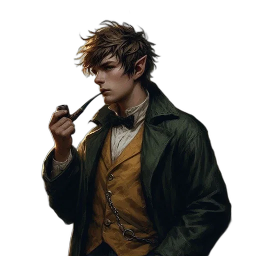 jacket, staff, face, concept art transparent PNG cut-out