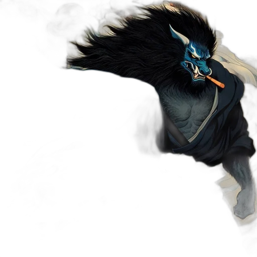 dragon, mask, creature, staff transparent PNG cut-out