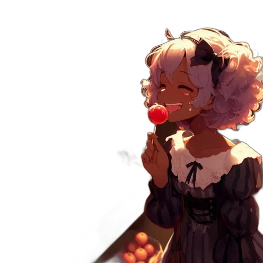 dress, flower, creature, face transparent PNG cut-out