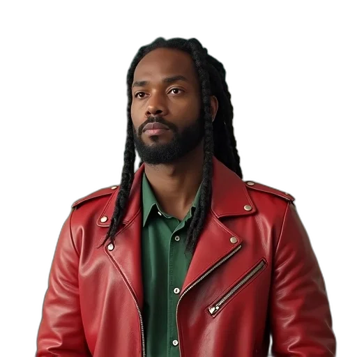 jacket, staff, hair, man transparent PNG cut-out