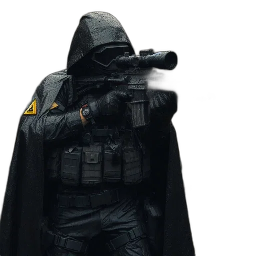jacket, weapon, concept art, 3d render transparent PNG cut-out
