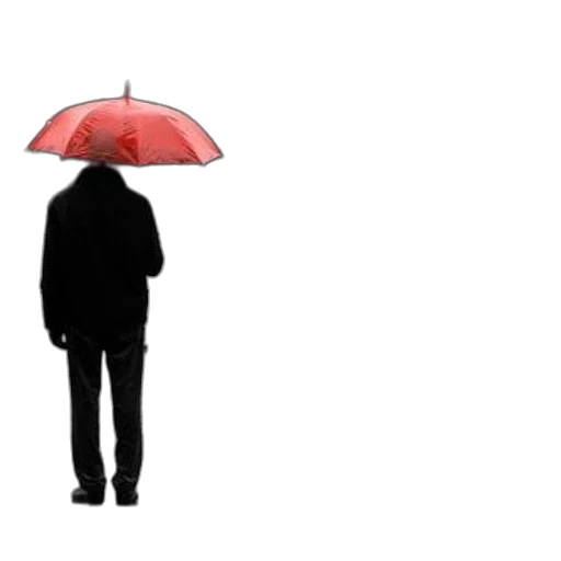 umbrella, jacket, hat, staff transparent PNG cut-out