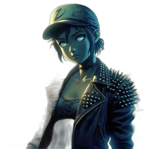 jacket, hat, robot, staff transparent PNG cut-out