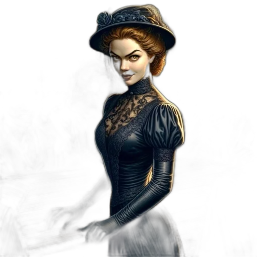 staff, dress, hat, face transparent PNG cut-out