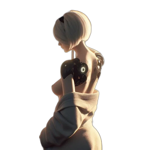dress, robot, jewelry, face transparent PNG cut-out