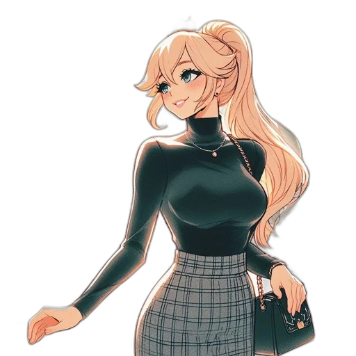 dress, staff, jacket, anime transparent PNG cut-out