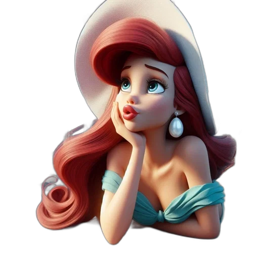 face, hat, dress, jewelry transparent PNG cut-out