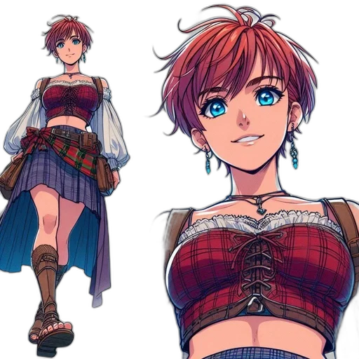 dress, concept art, anime, fantasy art transparent PNG cut-out