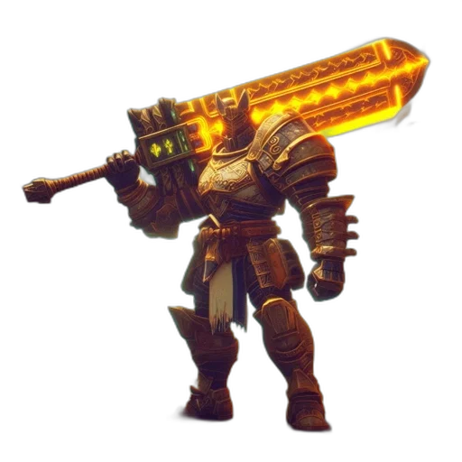 weapon, sword, robot, staff transparent PNG cut-out
