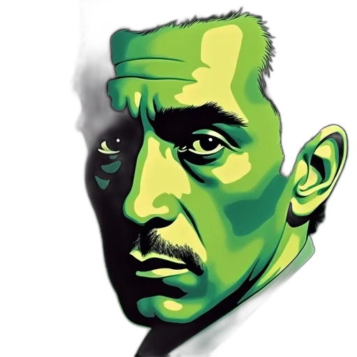 face, comic book art, photorealistic, cartoon transparent PNG cut-out