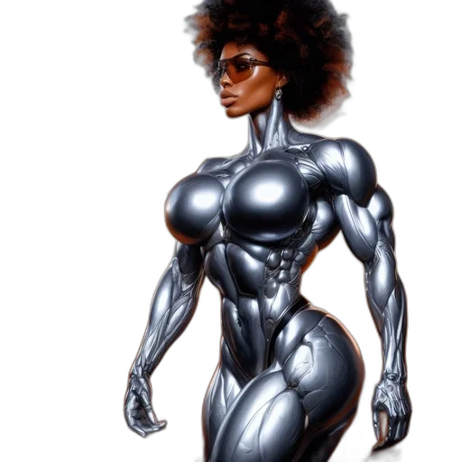 robot, hair, dress, comic book art transparent PNG cut-out