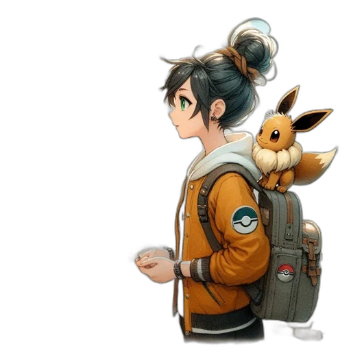 jacket, staff, weapon, animal transparent PNG cut-out
