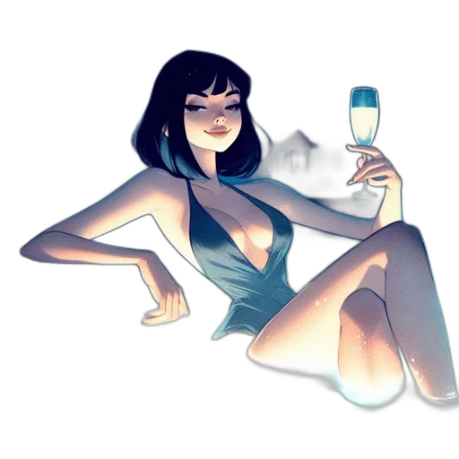 dress, bottle, concept art, cartoon transparent PNG cut-out