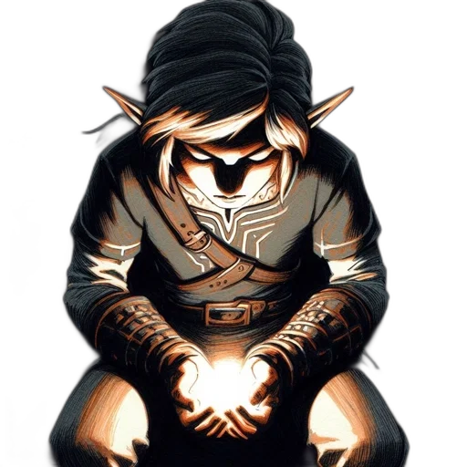 jacket, mask, staff, creature transparent PNG cut-out