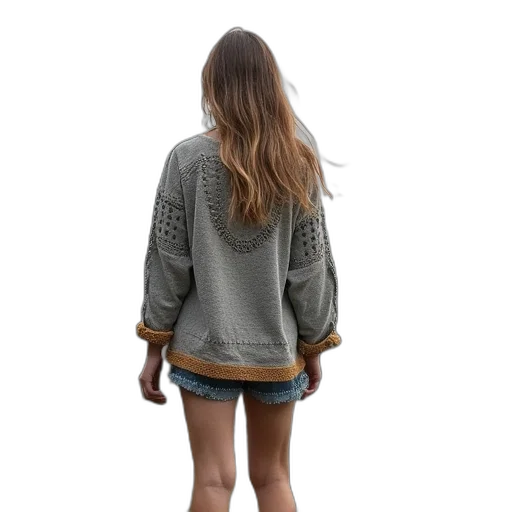 jacket, dress, hair, staff transparent PNG cut-out