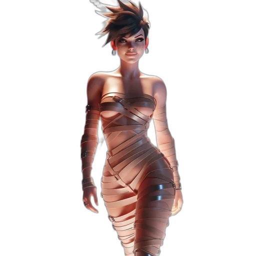 dress, jewelry, staff, hair transparent PNG cut-out