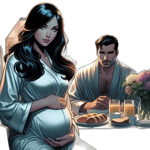 comic book art, concept art, inside, furnished transparent PNG cut-out
