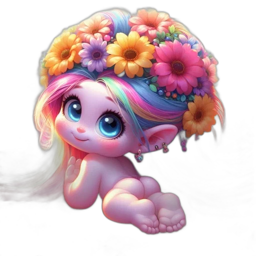 crown, flower, hat, creature transparent PNG cut-out