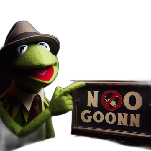 kermit, frog, dressed, suit transparent PNG cut-out