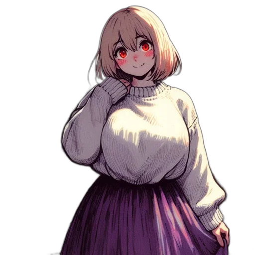 dress, jacket, creature, staff transparent PNG cut-out