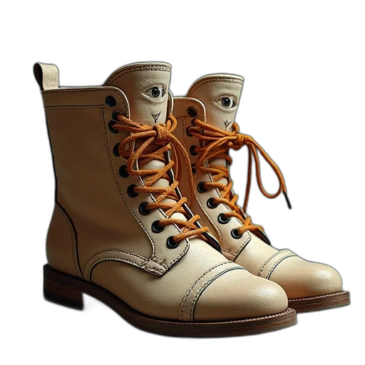 shoes, 3d render, photorealistic, earth tones transparent PNG cut-out