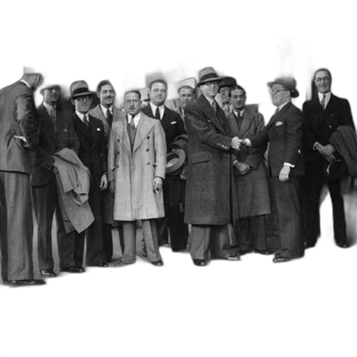 staff, jacket, hat, city street transparent PNG cut-out